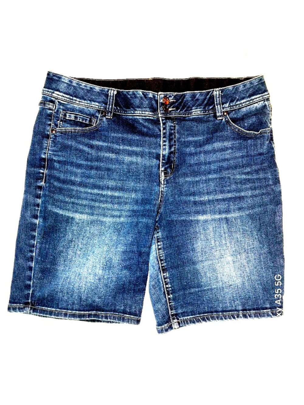 Lane Bryant Womens Denim Bermuda Shorts Size 20 Medium Wash Stretch Cotton Blend